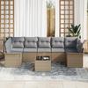 VidaXL Set de canapé de jardin 8 pièces avec coussins Beige Rotin Poly 3345280