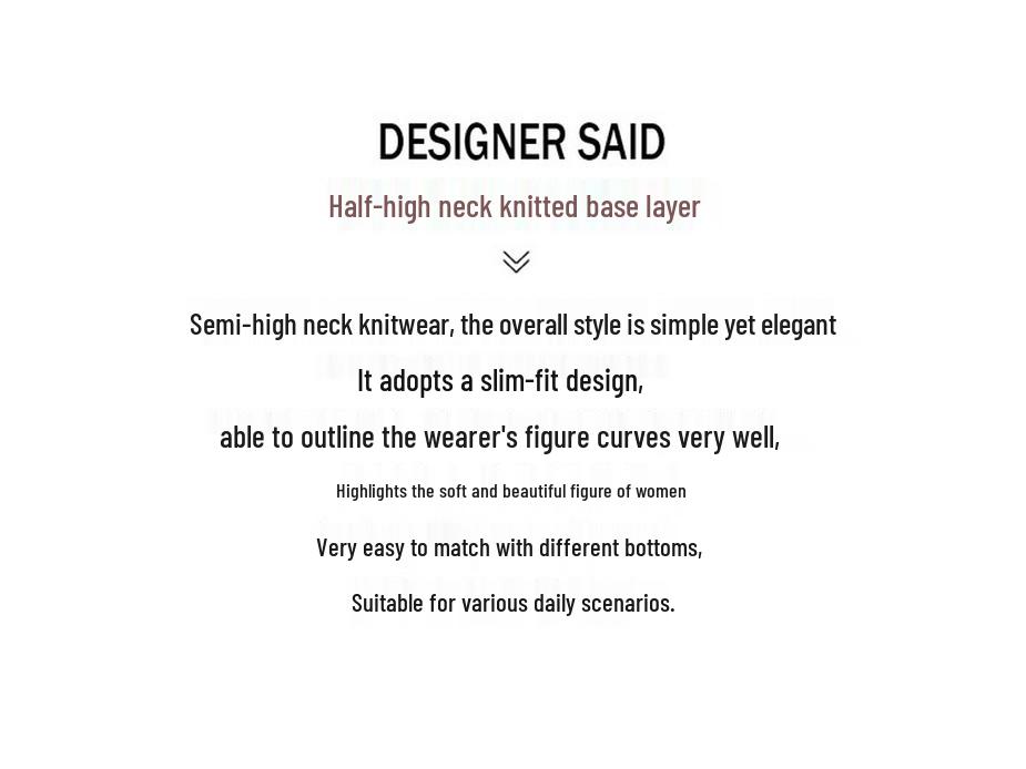 Women's Long Sleeve High-Neck Slim Fit Knit Sweater - 2025 Autumn/Winter Collection