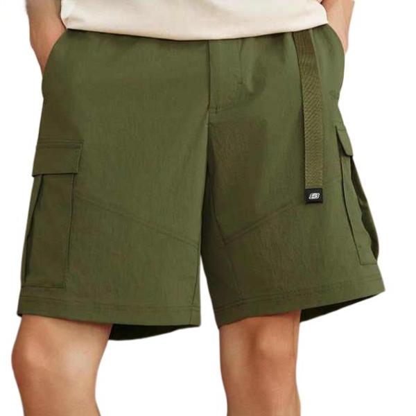 Skechers Sports Lifestyle Series Comfortable Breathable Loose Fit Three-Quarter Casual Shorts Women Shorts Martini-Olive-Green L225W180-05HR