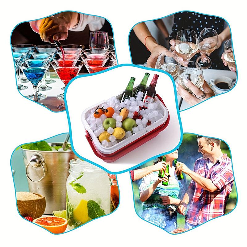 24 Pezzi/Set Cubetti di Ghiaccio Riutilizzabili per Whisky Pietre Resistenti all'Usura Estive Cubetti di Ghiaccio per Whisky Accessori in Plastica