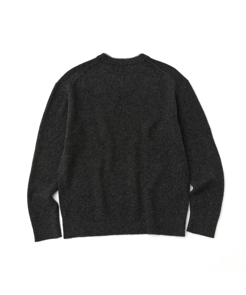 WMC Layered Henley Neck Knit_Grey