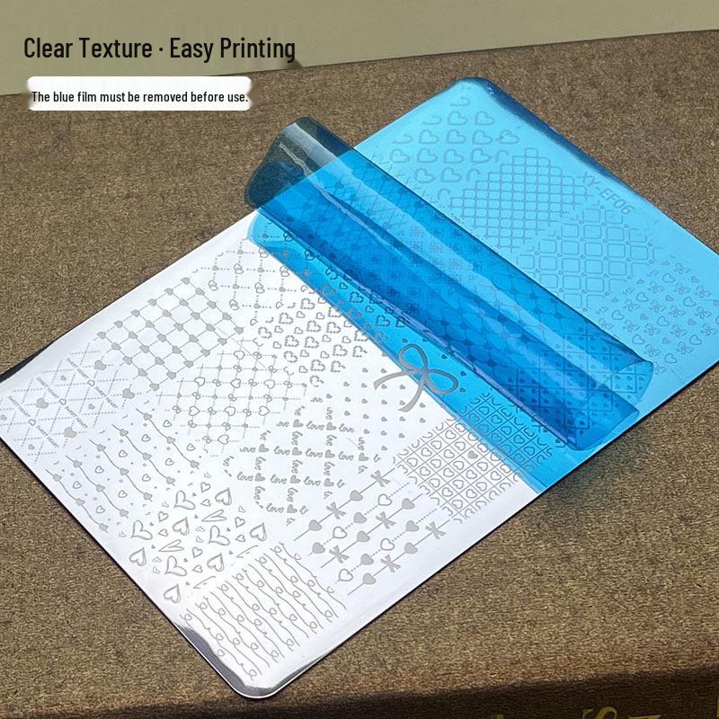 Butterfly Floral Lace Stripe Nail Art Transfer Plate