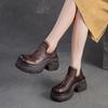 Mode GKTINOO Bottines en Cuir Véritable Chaussures Femme 2025 Nouvel Automne Hiver Bout Rond Talon Carré Zip Fait Main Plateforme Bottes Femme