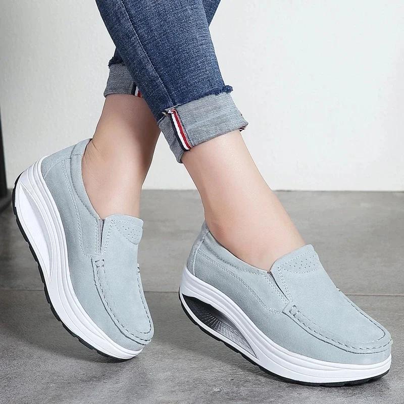 Fashion Women's Sneaker Fashion Breathable Casual Flat Women Light Platform Shoes Slimming High Quality Sports Shoes for Chaussure Femme