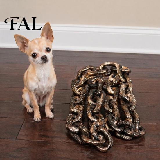 Unique Dog Leash for Parties Simulated Iron Chain Haunted House Cosplay, Halloween Plastic Prop, Novelty Yorkie Decorative Leash, Lightweight