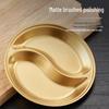 ZISIZ Golden Stainless Steel Three-Compartment Condiment Dish