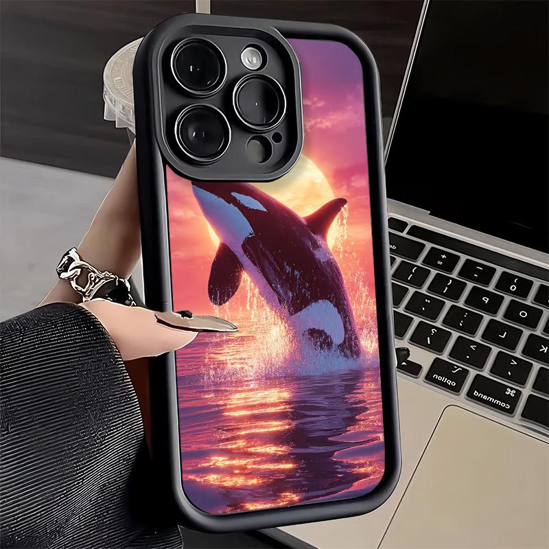 Phone Case for iPhone 17 Air 16E 15 16 Pro Max Orca Ocean Pattern Cover 14 Plus 13 12 Mini Soft Shell Silicone Fundas