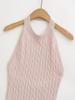 Spicy Retro Cable Knit Halter Backless Tank - Women's Autumn/Winter Slim Fit Sleeveless Top