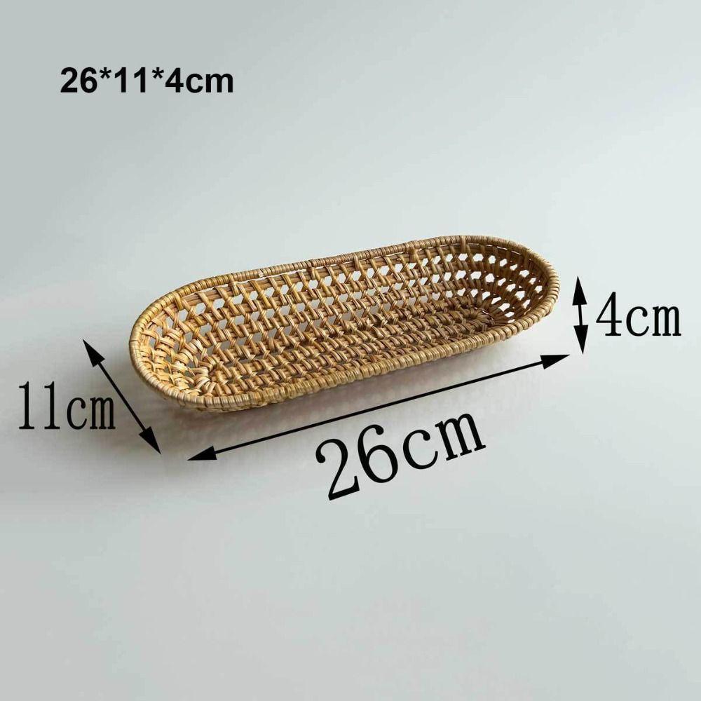 Hardness Rattan Wicker Woven Serving Baskets Rattan Basket  Restaurant Serving Tabletop Display