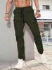 Men's European Size Multi-Pocket Workwear Pants - Lightweight Straight-Leg for Casual Wear, Spring & Autumn