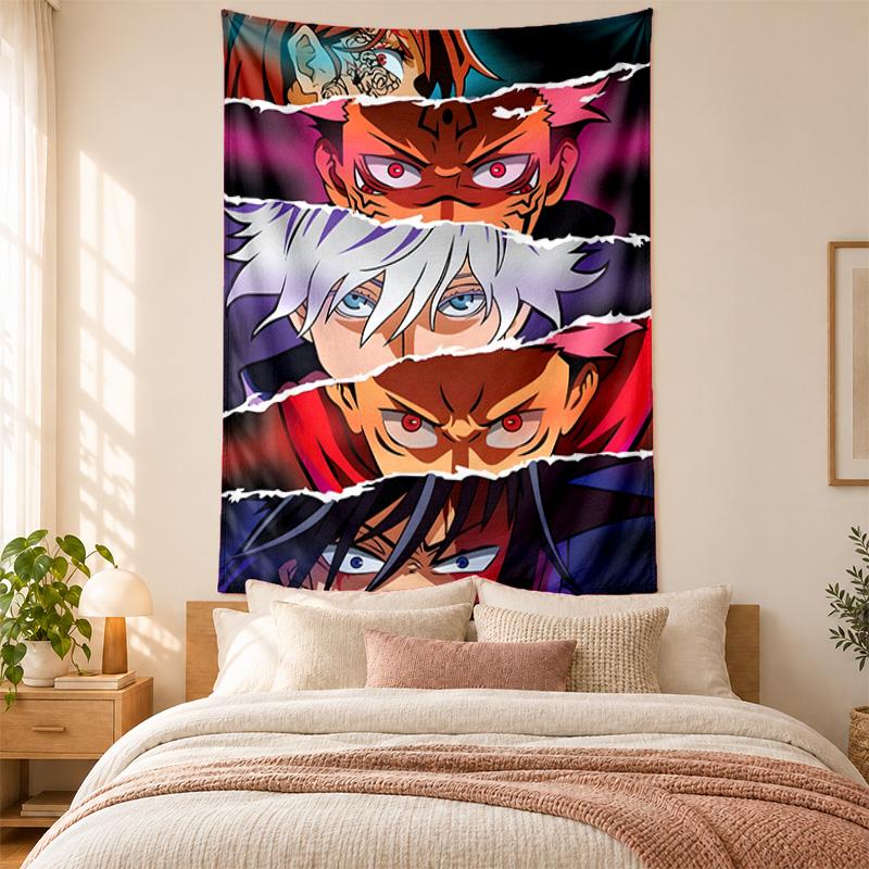 Jujutsu Kaisen Wandteppich hohe Qualität zur Dekoration von Wohnzimmer Schlafzimmer Studentenwohnheim Wänden ideal als Schlafzimmer Wandkunst oder Weihnachtsgeschenk