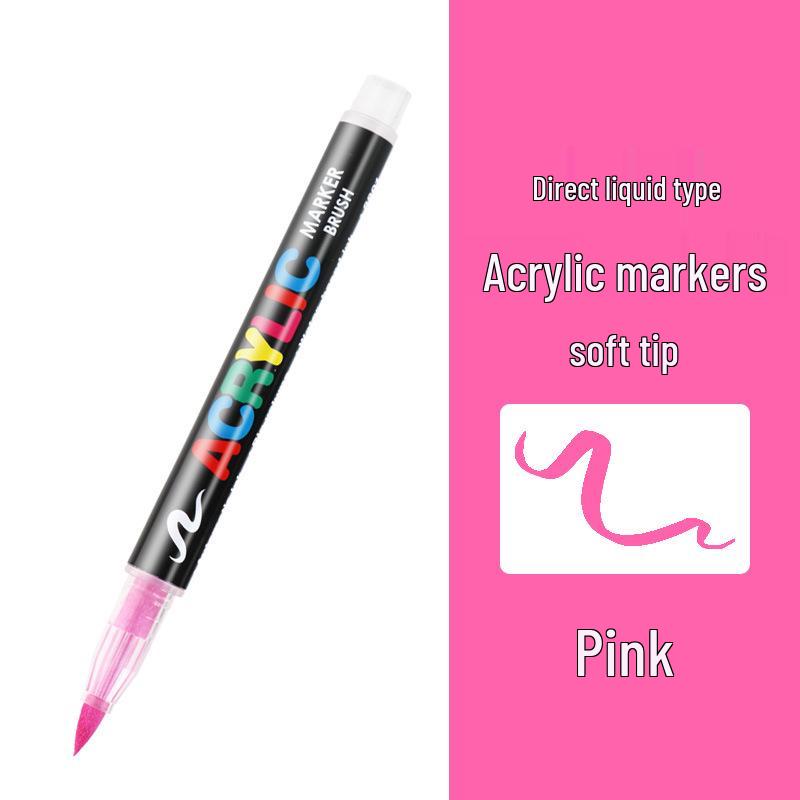 8101 Akrylové popisovače s měkkým hrotem - 12/24 barev pro studentské umění, DIY a graffiti projekty
