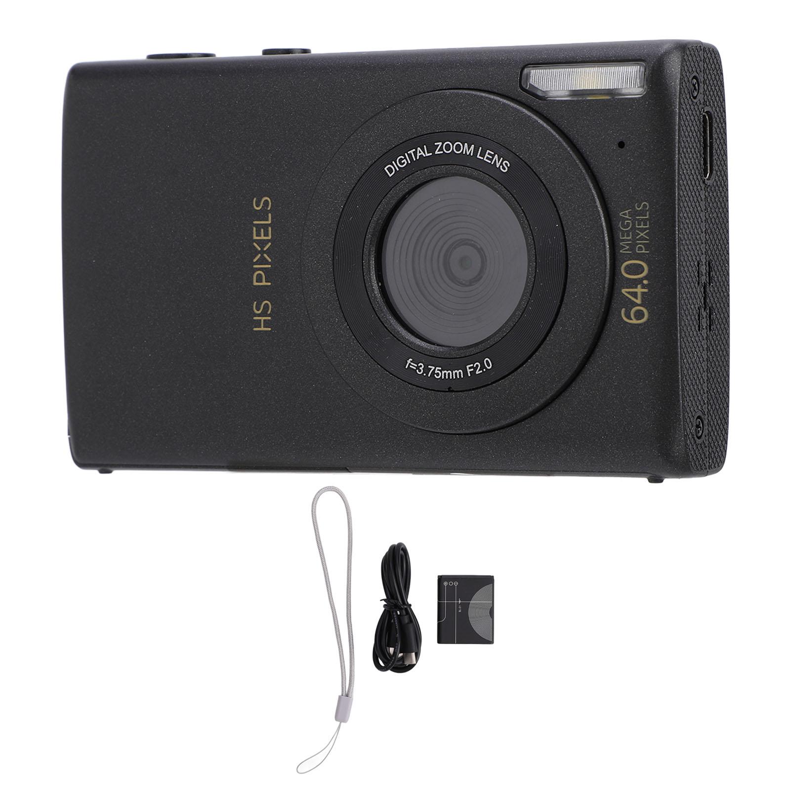 

4K Digital Camera 64MP Vlogging Camera Auto Focus Compact Point and Shoot Camera with 18X Digital білий