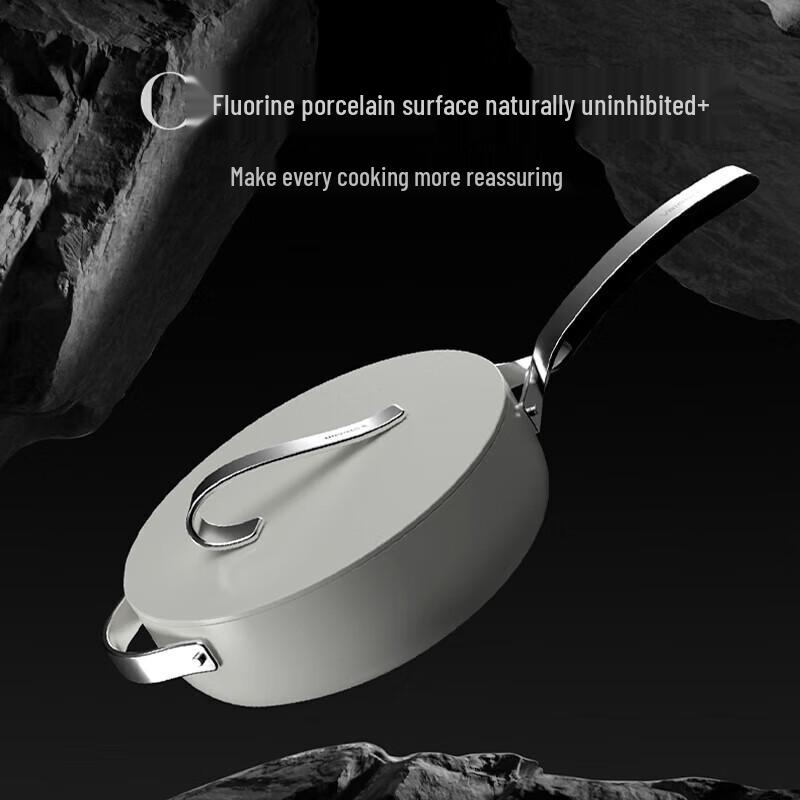 Wenlunshan Free Ribbon Series 24cm Black Ceramic Non-stick Soup Pot