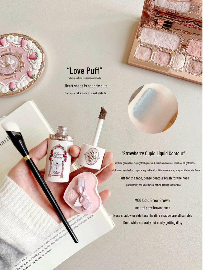 Flower Knows Strawberry Cupid Lip Cream & Blush, Eyeshadow, Perfume Handheld Mirror, and Balm Gift Set