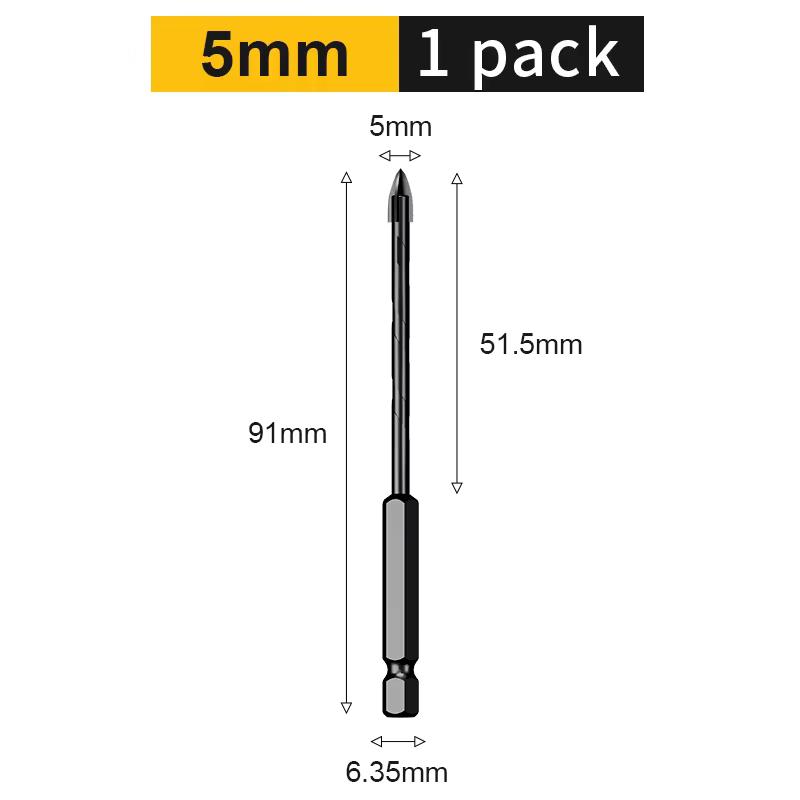 

4/5/6/8/10/12mm Hard Overlord Drill Bits Triangular Ceramic Drill Bit Woodworking Hole Opener for Concrete Glass Wood Power Tool