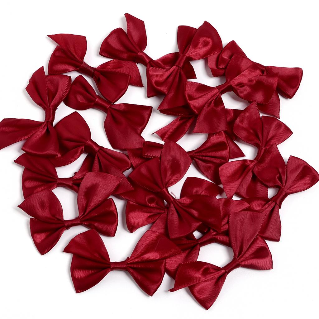 20pcs 4x7cm Polyester Satin Ribbon Bows Colorful Handmade Bow Flower For DIY Christmas Party Clothing Headwear Decor Accessories