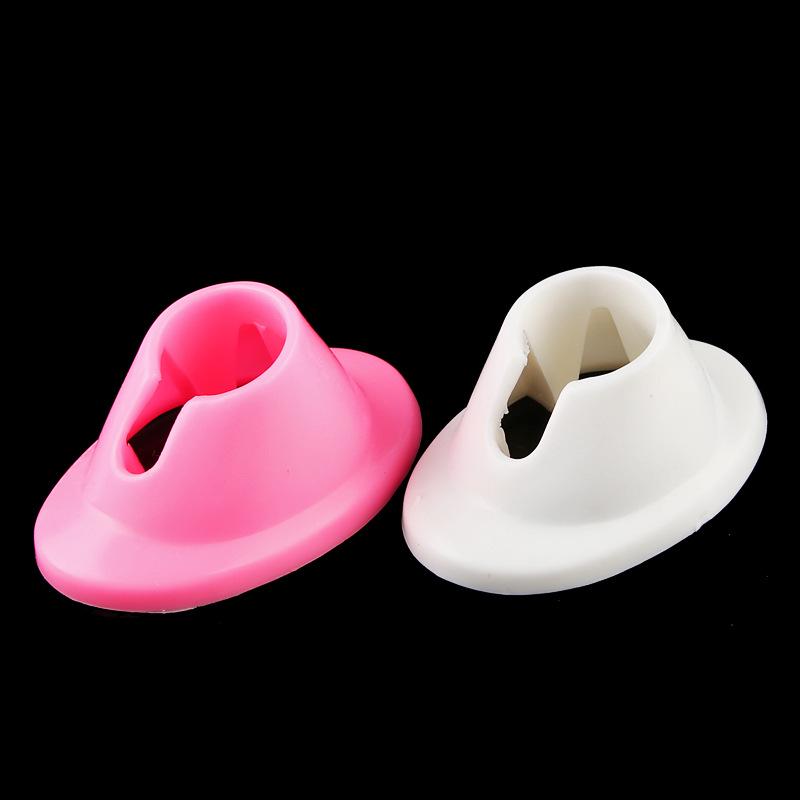 Silicone Nail Polish Holder & Stand - Pink/White Nail Art Tool