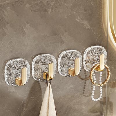 Gancho de pared acrílico de lujo para decoración del hogar, toallero adhesivo fuerte para baño, colgador de abrigo sin perforaciones, soporte para bolsa de llave trasera de puerta