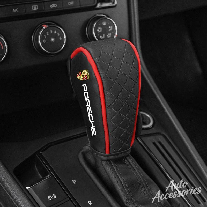 High Quality Car Shift Handle Cover PU Leather Anti-slip Protect Cover For Porsche Cayenne Panamera Macan Taycan Boxster Cayman