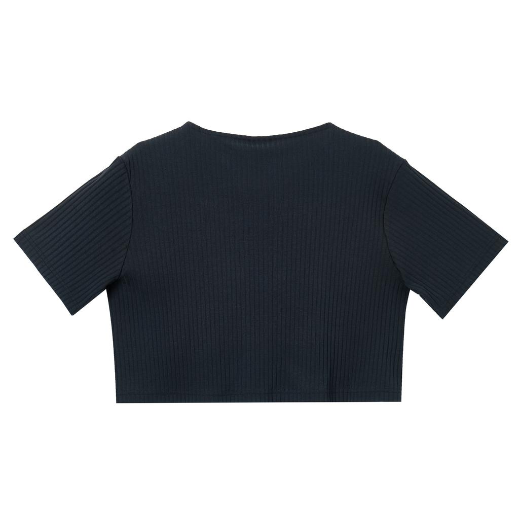 Nike Crop Tops Women's Black Crew Neck Moderate DV7871-010
