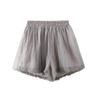 Women's High Waist A-line White Floral Skort - Summer Slimming Petite Mesh Design