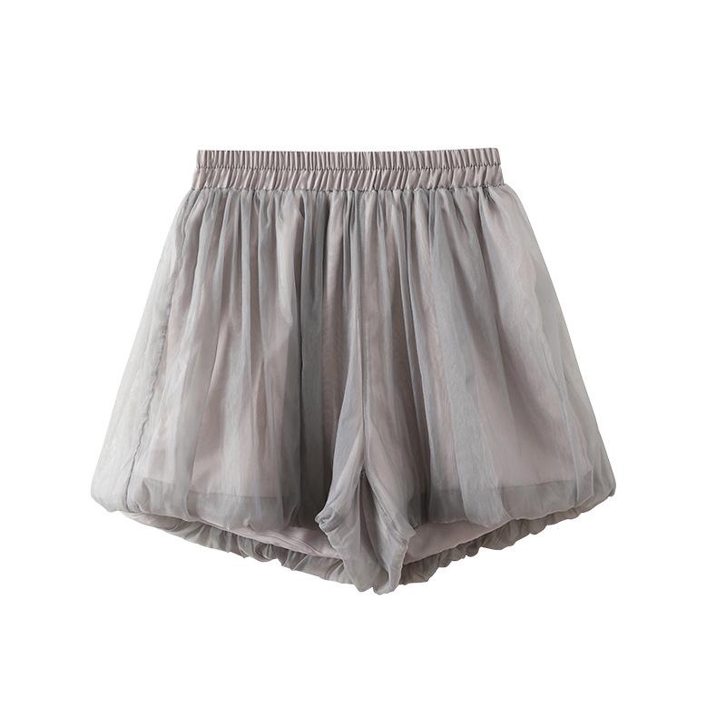 Women's High Waist A-line White Floral Skort - Summer Slimming Petite Mesh Design