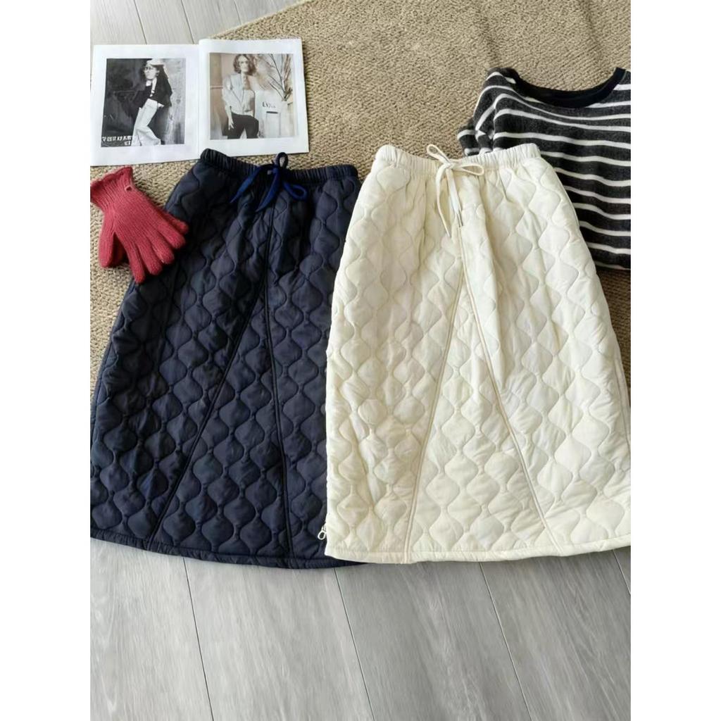 2025 Fall/Winter High-Waisted Quilted Skirt