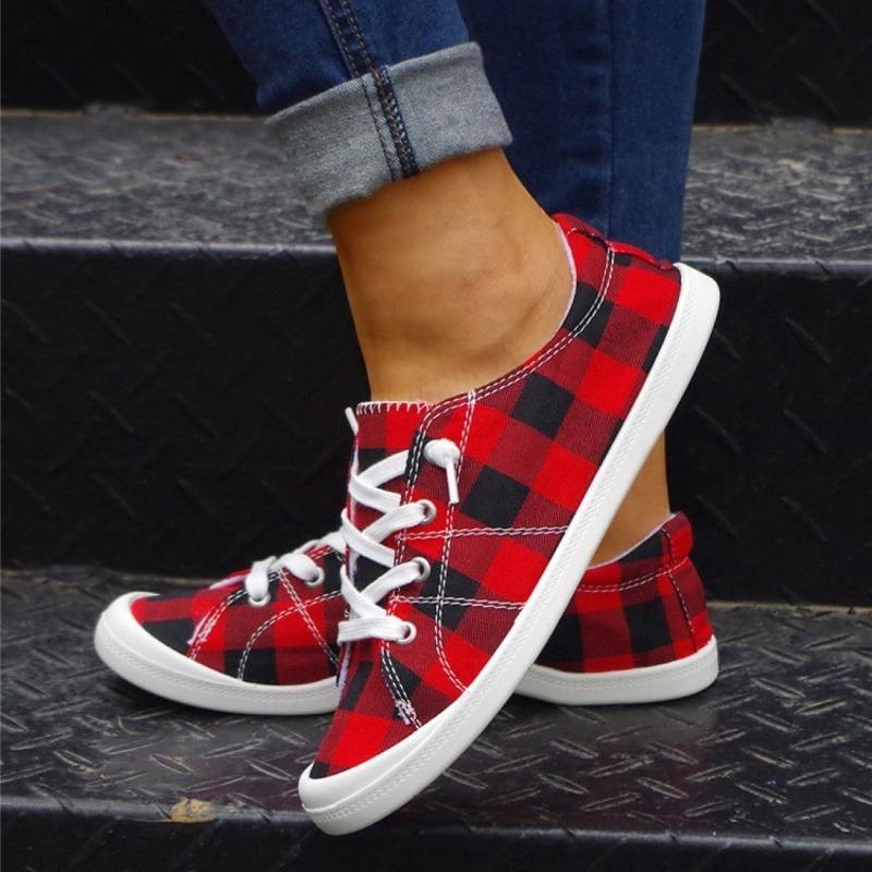 Plaid Casual Round Toe Fabric Upper Soft and Comfortable Women'S Shoes, Yellow, All-season, TPR Sole, Hand Wash or Professional Dry Clean, for Walking