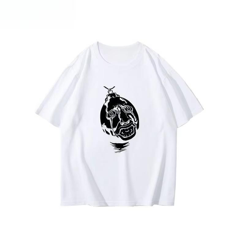 Sumemr Unisexs and Womens Same Loose Round Neck Shortsleeved Top New Highquality Legendary Berserk Skull Knight Printed Tshirt