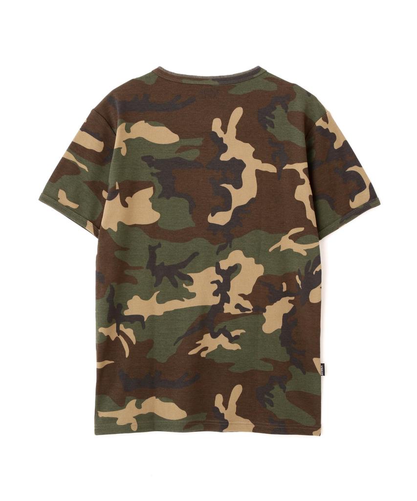 Avirex Daily Rib Short Sleeve Neck Camouflage Rib Henley Neck Short Sleeve Daily Size Olive 6143504 T-Shirt (Web Exclusive) T-Shirt, Wear, Men's, M,
