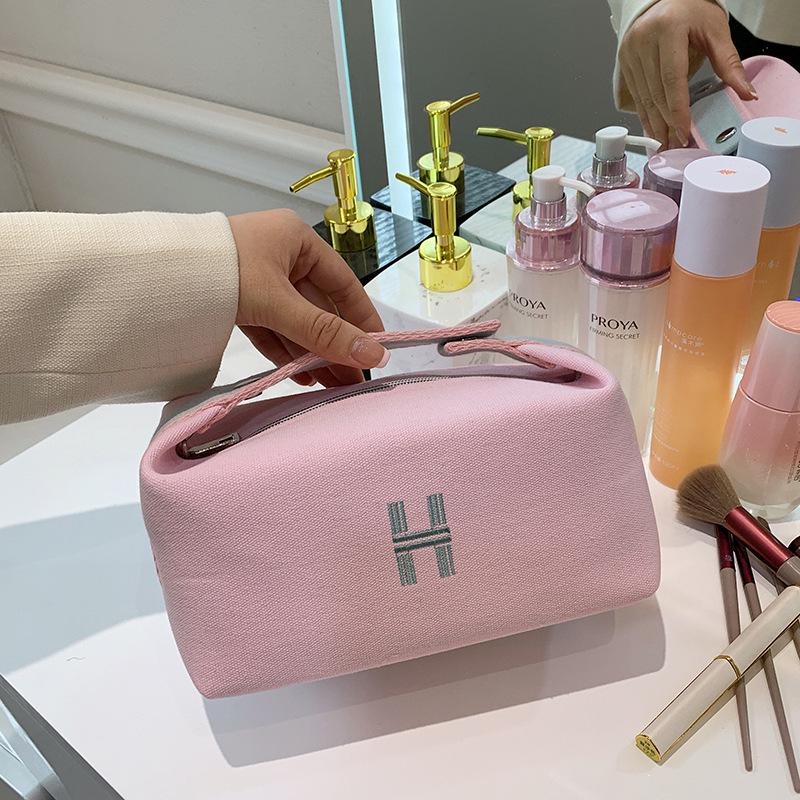 

2022 Korean-Inspired Large Canvas Makeup and Toiletry Travel Bag