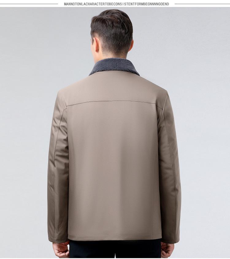 Men's Wool Collar Winter Jacket 2025 - Middle-Aged Dad Style Business Casual Warm Coat