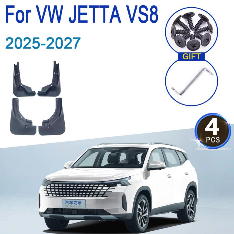 Car Mudflaps Mudguards For Volkswagen VW Jetta VS8 2025 2026 2027 Accessories Auto Fender Mud Flaps ABS Black Splashguards Tools