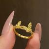 Kreatives Design Anhänger Schmetterling Damenring Glänzend Exquisit Verlobungsringe Hochwertig Geprägtes Design Glänzend Bankett