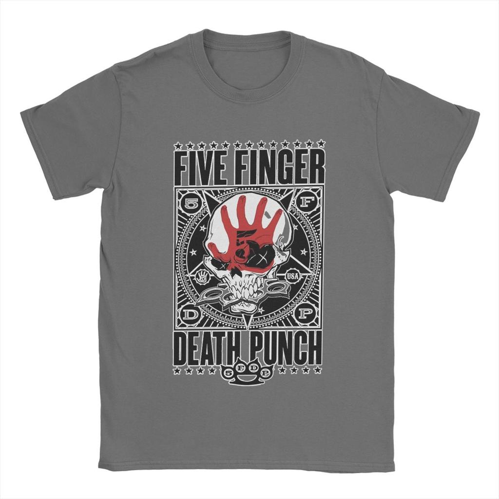 Five Finger Death Punch 5FDP Men's T Shirt Vintage Tees Short Sleeve Round Neck T-Shirts Cotton Gift Idea Tops