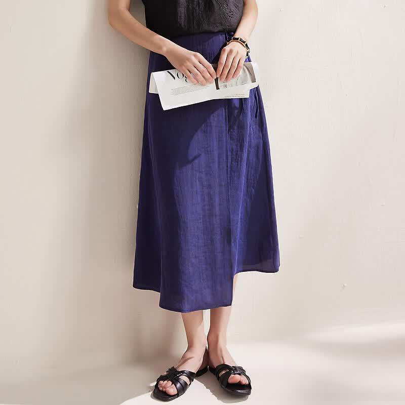 Zhaojun 2026 Heavyweight Silk A-Line Midi Skirt XL фиолетовый