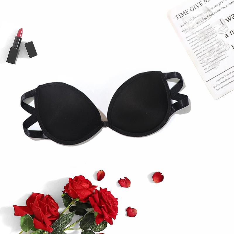 

Невидимый бюстгальтер без бретелек, сексуальное бесшовное нижнее белье, женское тонкое верхнее и нижнее толстые наклейки на грудь, сбор свадебного платья S чёрный