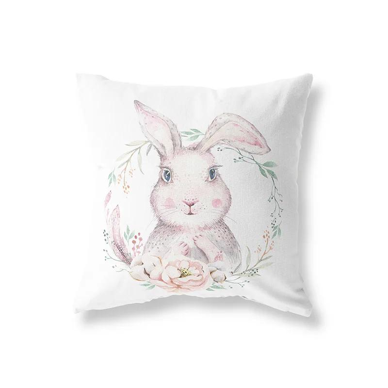 Cute Rabbit Giraffe Animals Children Room Decor Polyester  Cushion Cover Sofa Pillow  Home Decoration Throw Pillowcase