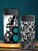 Number Pattern Hard PC Phone Case For Samsung Galaxy Z Flip 7 6 5 4 Black Cover For Galaxy Z Flip 3 Foldable Fundas Shell Capas