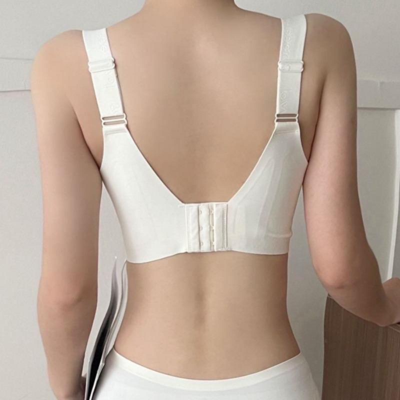 Women's Seamless Wireless Push Up Bra Anti Sagging Lift Side Support Wide Strap Comfort Half Cup Bra