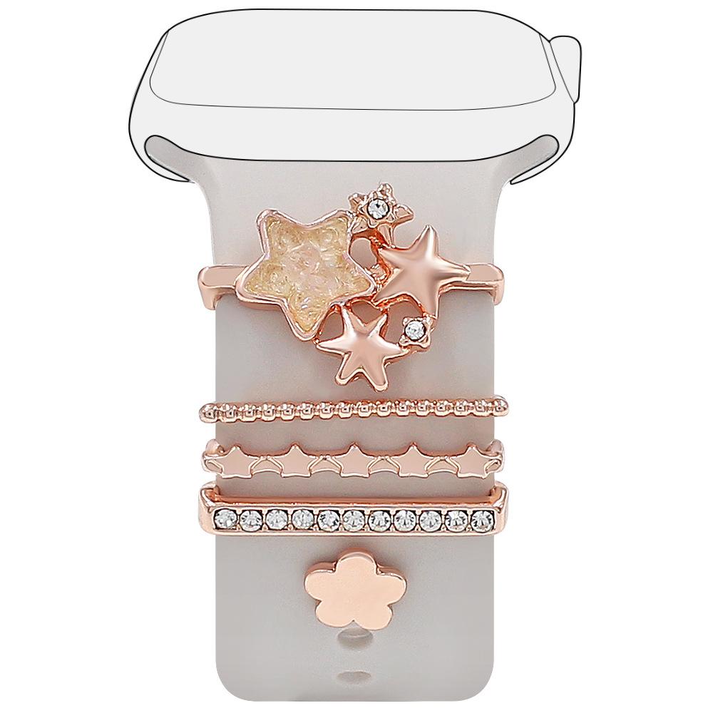 

5шт ремешок декоративный инструмент ремешок для часов орнамент металлический ремешок аксессуары для ремешка Apple Watch розового золота