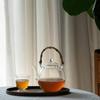 OULOVECO Handmade Heat-Resistant Glass Teapot with Tea Filter, Jumping Red Teapot, Perfect for Fruit Tea, Camellia Tea, Craft Tea, and Half-Tea,