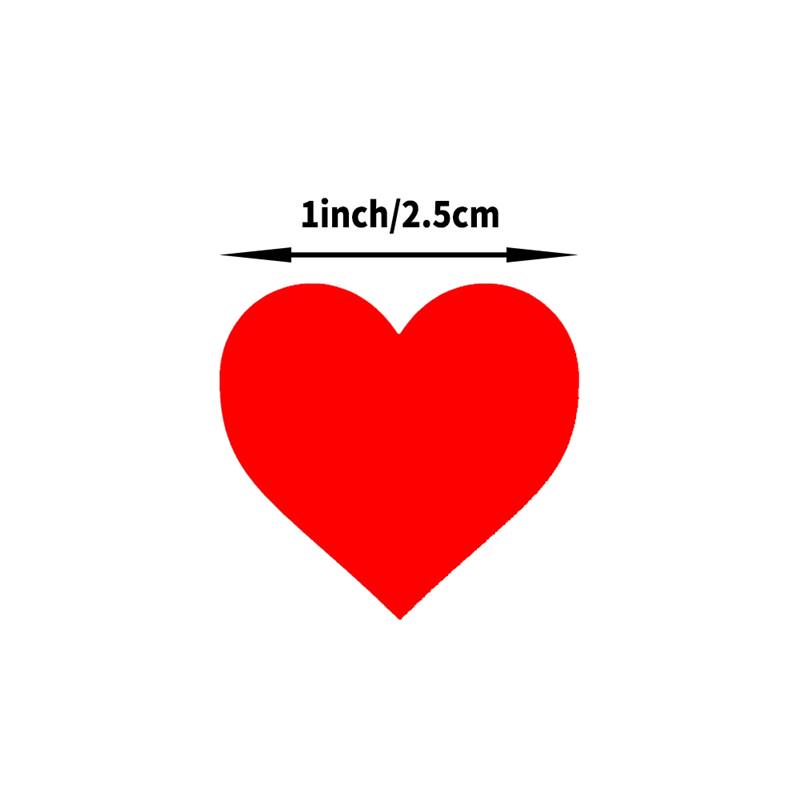 Heart-Shaped Colored Label Stickers: Multi-size, writable, adhesive, blank for classification, marking, or decoration.
