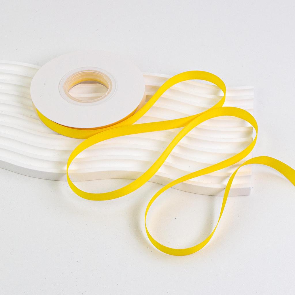 1cm Solid Matte Polyester Ribbon for Fresh Flower Bouquets - Single Color Woven Macaron Ribbon