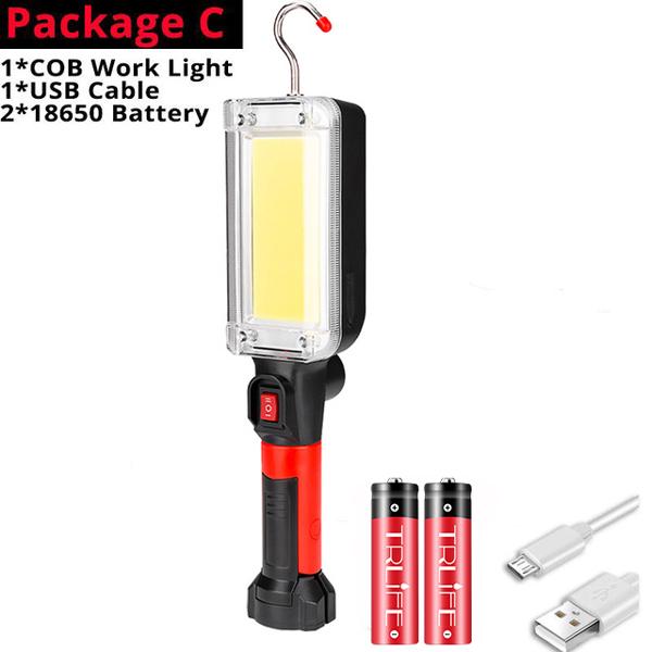 Super Bright Led Work Light USB Rechargeable Outdoor Folding Camping Lamp Portable Search Lantern COB LED Floodlight