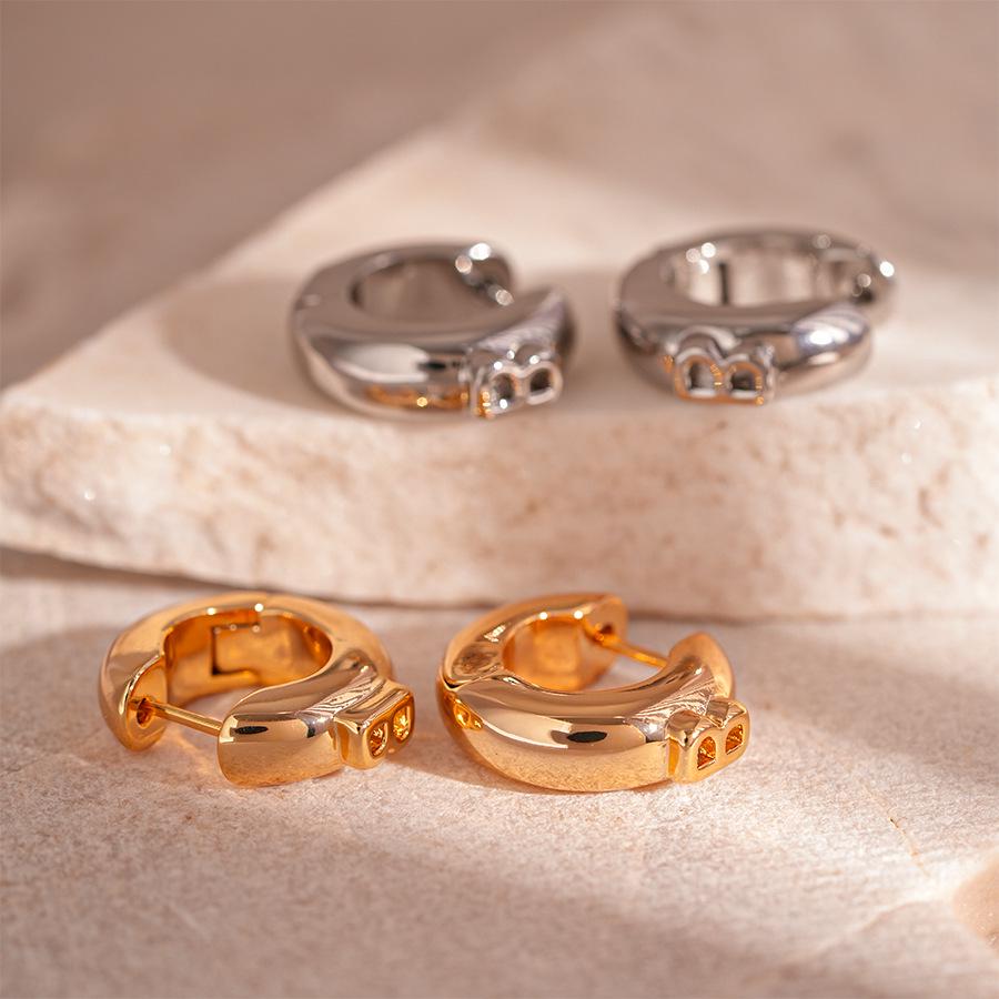 High-End Metallische Geometrische Kreis Ohrklemme Ohrringe für Frauen