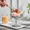 1Pieces Stainless Steel Ice Cream Cup, Pudding Dessert Bowl, High Base Dessert Cup, Fruit Salad Serving Dish Outdoor Tableware