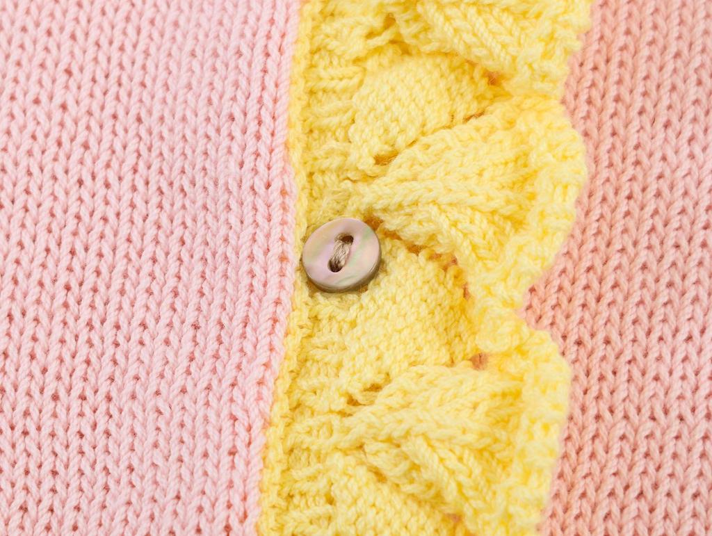 Spring Women's Fashion Knit Cardigan Sweater with Hollow-Out Patchwork - European & American Style