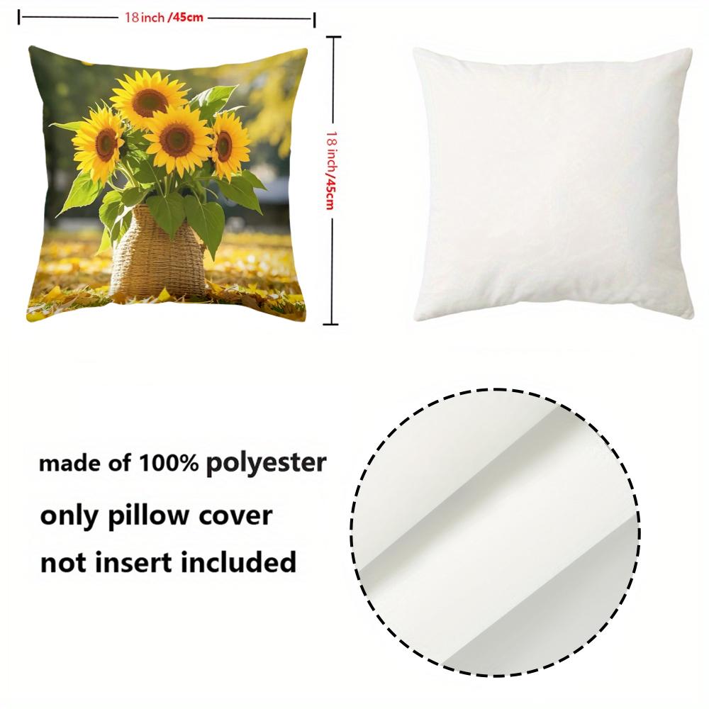 1 Pieces Sunflower Basket Autumn Throw Pillow Covers Pattern Cushion Cover Suitable For Sofa Bedroom Car Pillow Cover